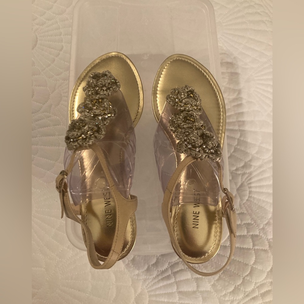 Nine West Natural Tan Leather sandals 8.5